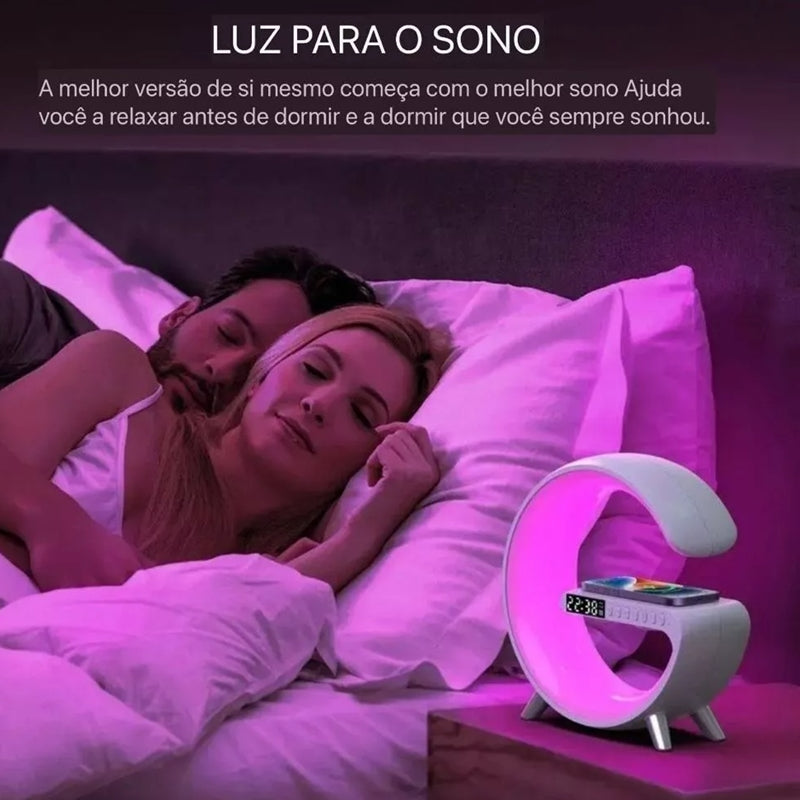Luminária "Pequena" RGB com caixa de som e despertador