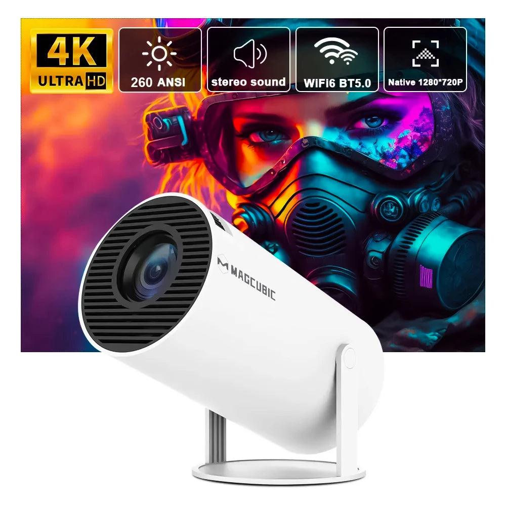 Mini Projetor HY300 Portátil 5G Wifi 6 BT 5.0 Android 11