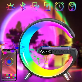 Luminária "Pequena" RGB com caixa de som e despertador