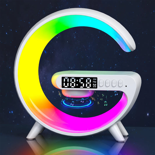 Luminária "Pequena" RGB com caixa de som e despertador